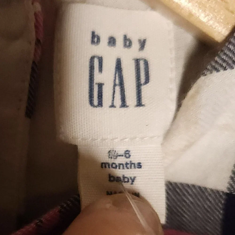 Baby Gap Infant Girls Red White Plaid Long Sleeve Dress 3-6 Months